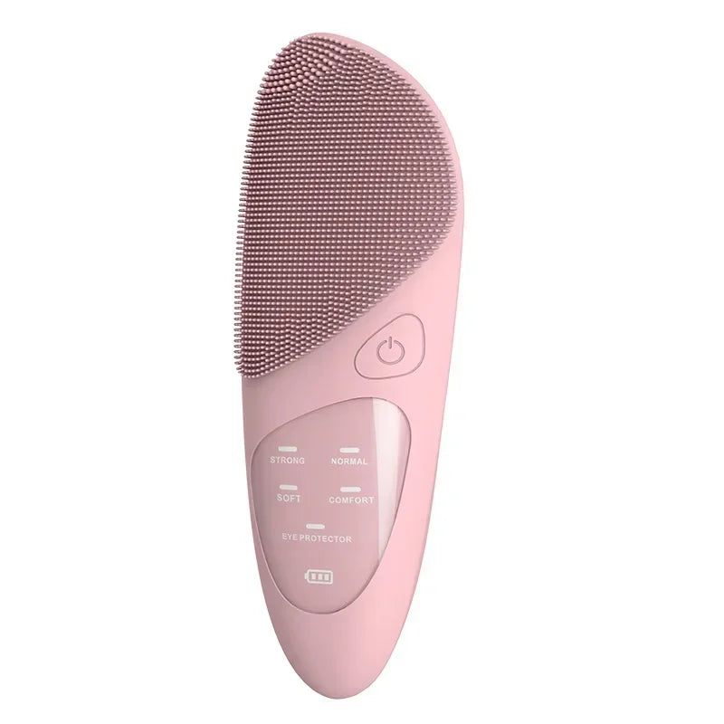 Electric Face Cleansing Brush Ultrasonic Facial Cleansing Brush Vibration Massager Skincare Deep Pore Waterproof Silicone Brush