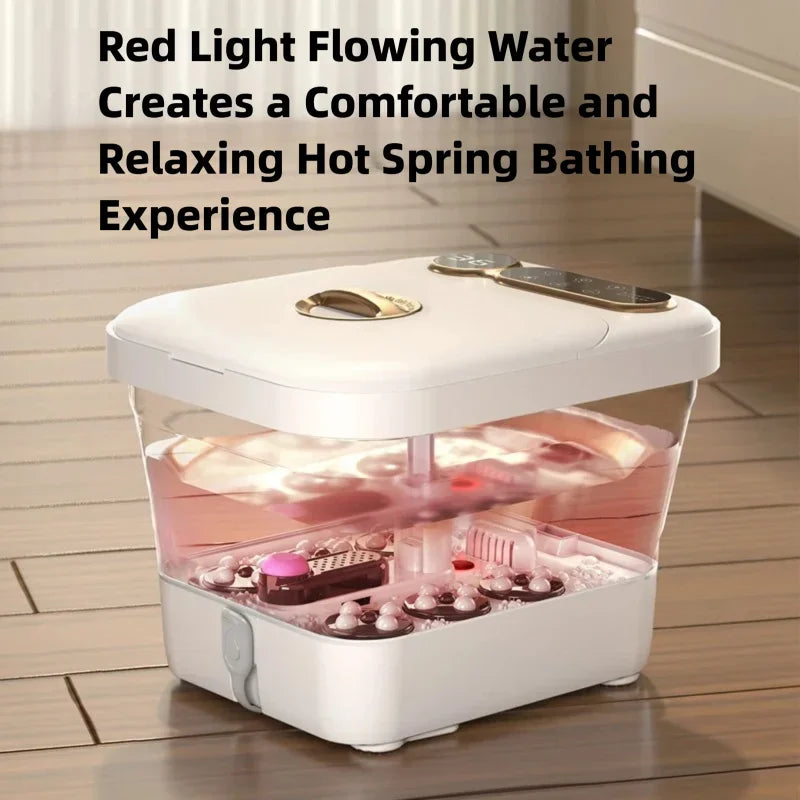 Foot Spa Bath Massager Automatic Warm Heated Simple Screen Touch Controller Electric Roller Feet Washing Tub Fatigue Relief Gift
