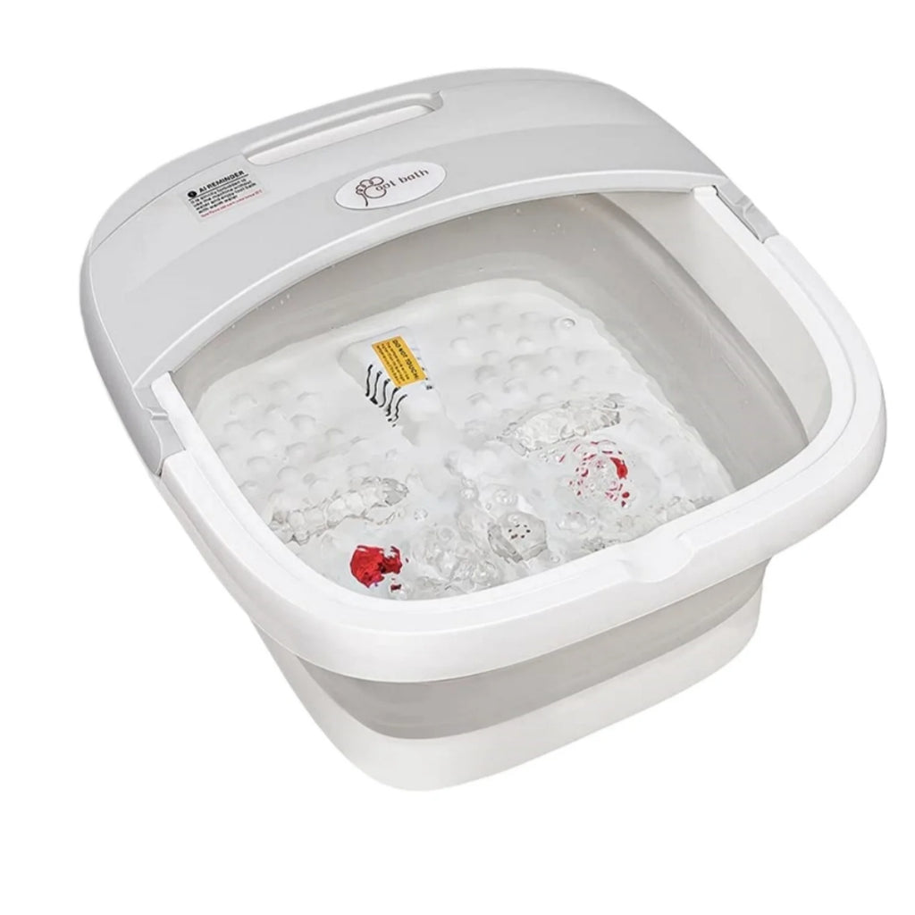 Collapsible Foot Bath Massager with Heat Bubbles Massage & Wireless Remote Control Foot Soaking Tub for Tired Feet Stress Relief