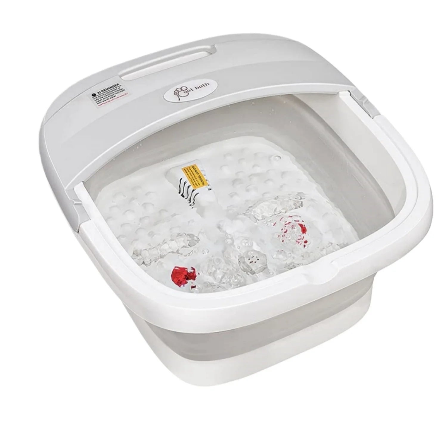 Collapsible Foot Bath Massager with Heat Bubbles Massage & Wireless Remote Control Foot Soaking Tub for Tired Feet Stress Relief