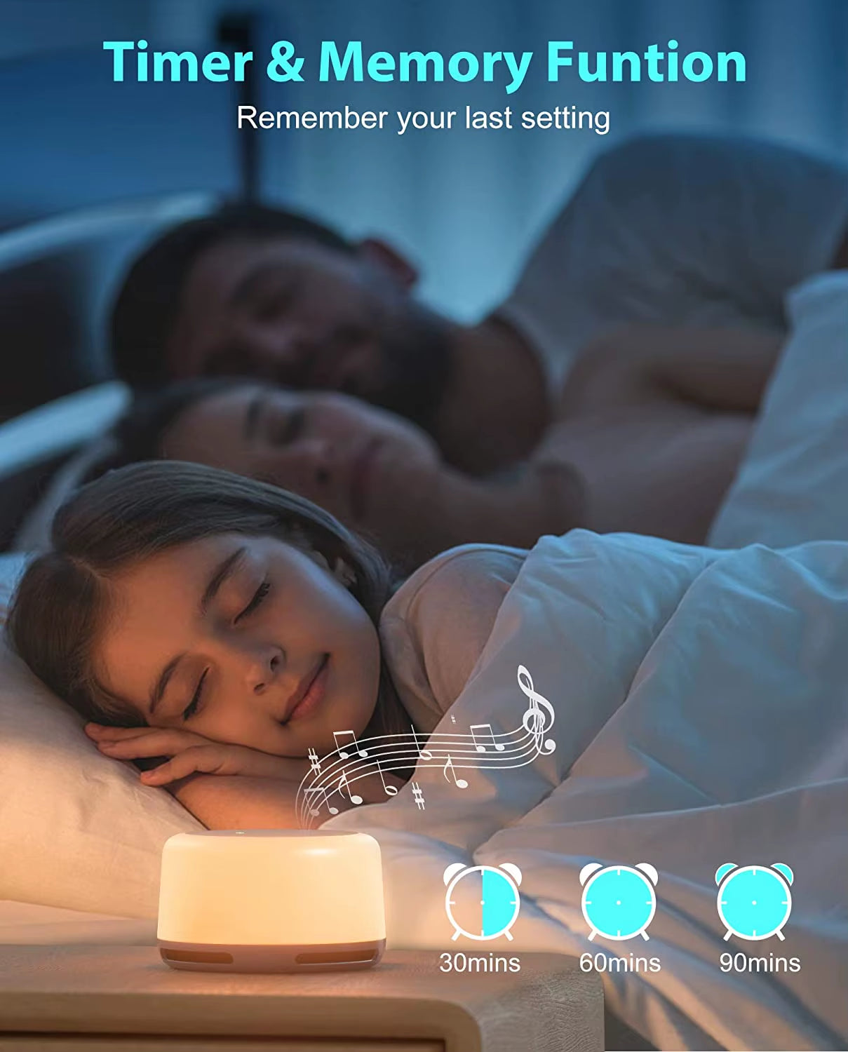 Upgraded Portable White Noise Sound Machine with Mood Light Sleep Sound Therapy with RGB Night Light for Baby