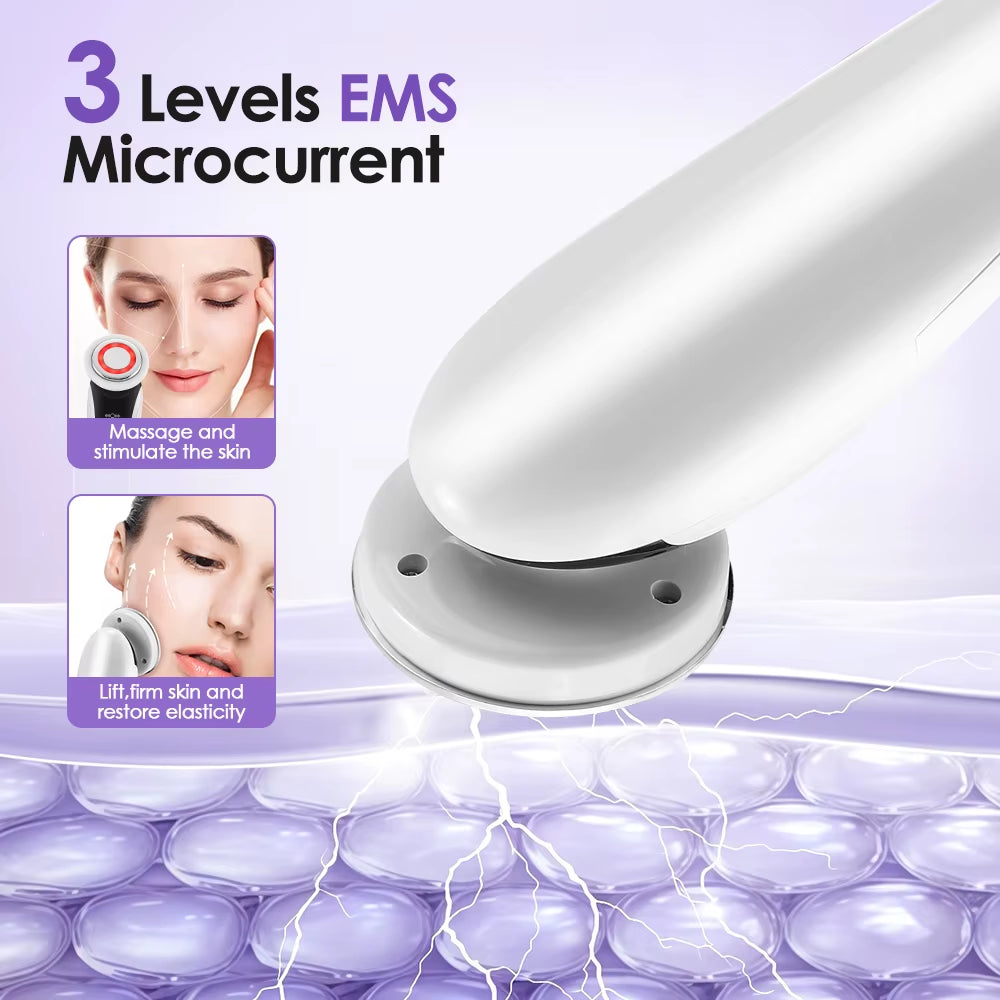 7-In-1 Face Massager Red Light Skin Rejuvenation Microcurrent Face Lifting Device Korean Skin Care Blackheads Remover Beauty