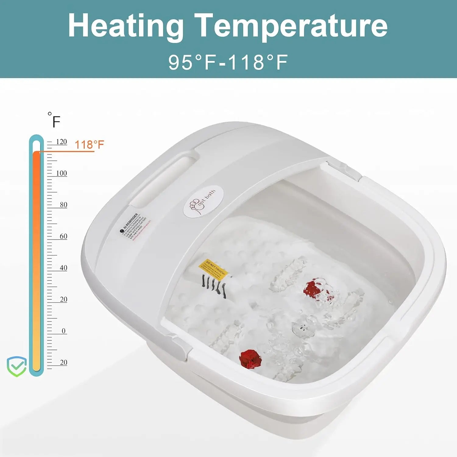 Collapsible Foot Bath Massager with Heat Bubbles Massage & Wireless Remote Control Foot Soaking Tub for Tired Feet Stress Relief