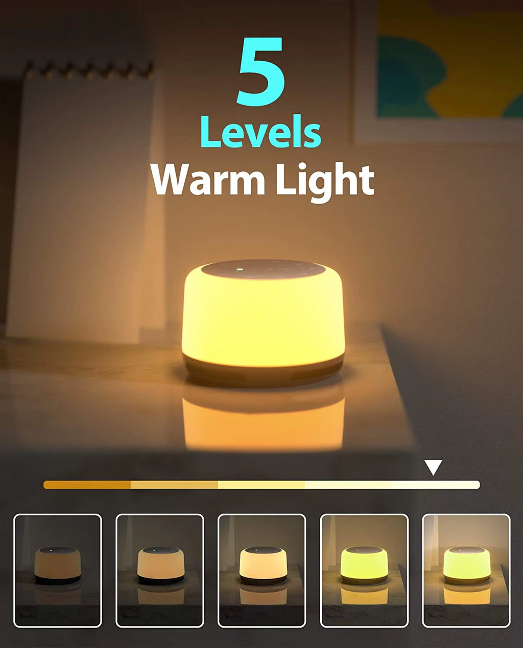 Upgraded Portable White Noise Sound Machine with Mood Light Sleep Sound Therapy with RGB Night Light for Baby