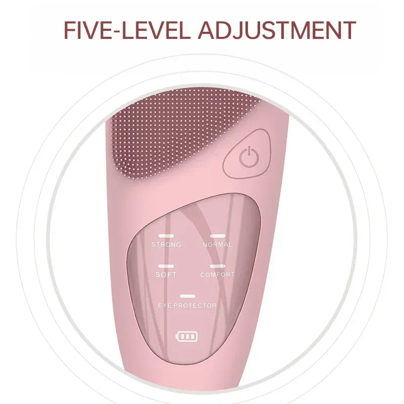 Electric Face Cleansing Brush Ultrasonic Facial Cleansing Brush Vibration Massager Skincare Deep Pore Waterproof Silicone Brush