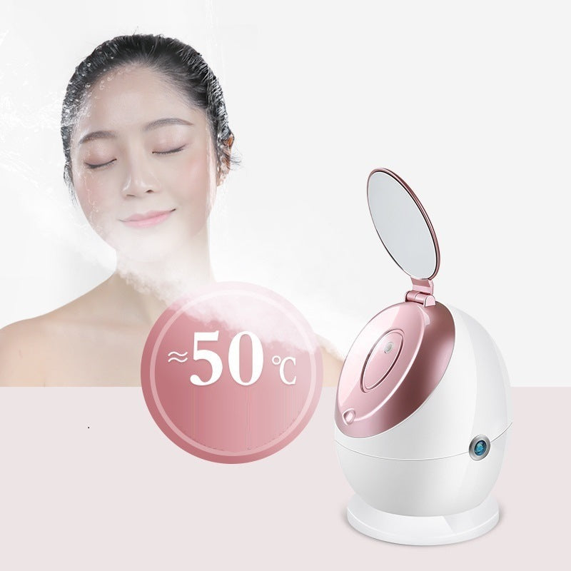 Nano ionic facial steamer releasing a fine mist for an at-home facial